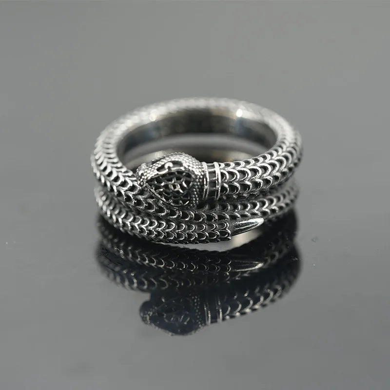 Domineering Snake Head Ring Punk Animal Vintage — Stainless Steel