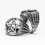 Pentagram Skull Ring — Stainless Steel
