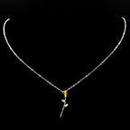 Two-Tone Rose Flower Pendant — 925 Silver