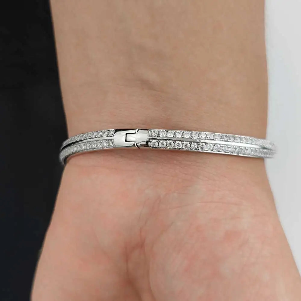 Iced Out Sword Bracelet Gold 18K