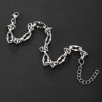 Stainless Steel Water Proof Bracelet for Men Women Irregular Chain Link with Knot Adjustable Extension Chain Trendy