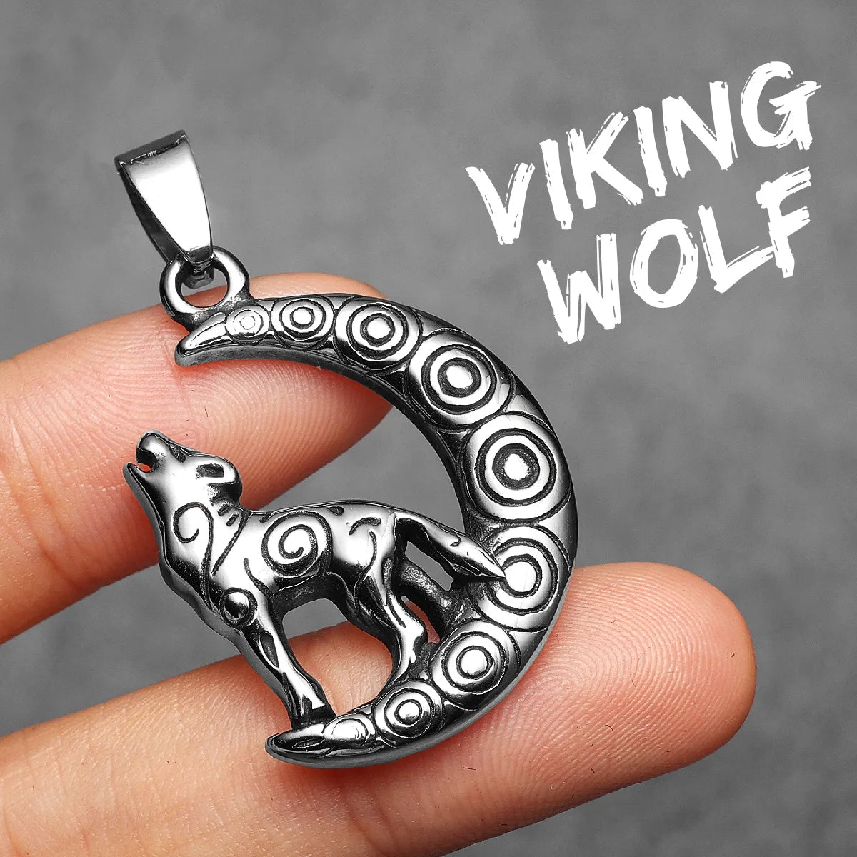 Wolf Stainless Steel Pendant Necklace