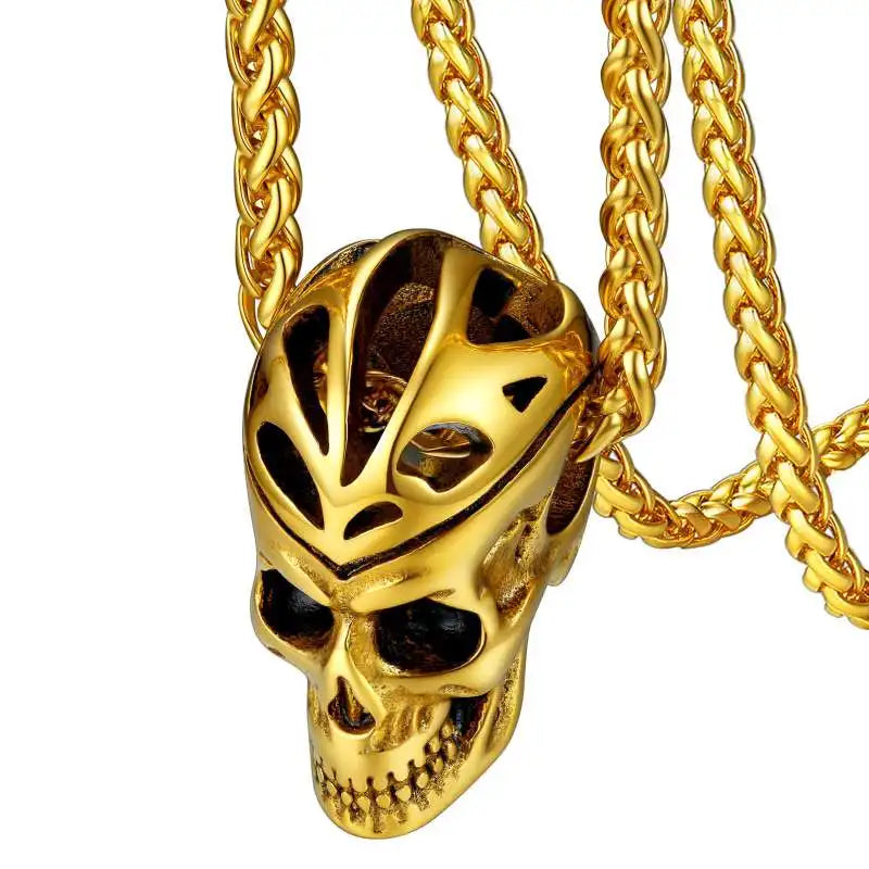 Skull Pendant Necklace — Stainless Steel Gothic