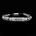 Flower Cross Roman Numeral Bracelet for Men — Stainless Steel