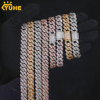 TUHE Hip Hop Iced Out 8MM 14MM 20MM Full Miami Curb Cuban Chain Bling CZ Rapper Necklaces For Men Punk Jewelry High Quality Gift