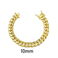 8-14MM Gold Cuban Chain Bracelet Punk Stainless