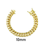 8-14MM Gold Cuban Chain Bracelet Punk Stainless
