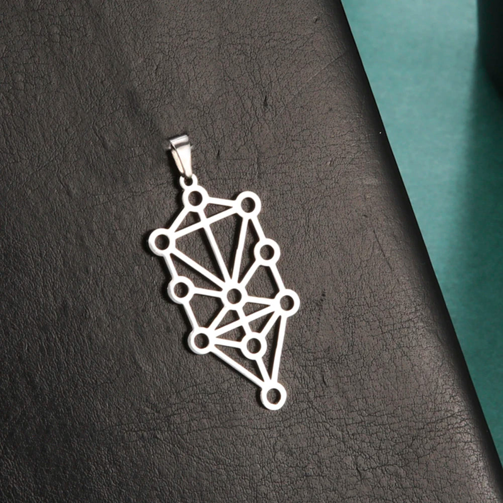 Dawapara Mystic Kabbalah Tree of Life Spiritual Amulet Pendant Stainless Steel DIY Charms for Jewelry Making Hanukkah Gifts