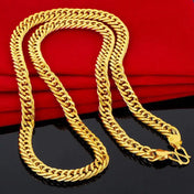 Statement Chain Necklace Gold-Tone Twist Walnut