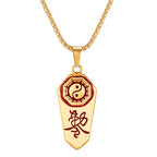 Yin Yang Runes Amulet Pendant Necklace — Two-Tone Sweater Chain