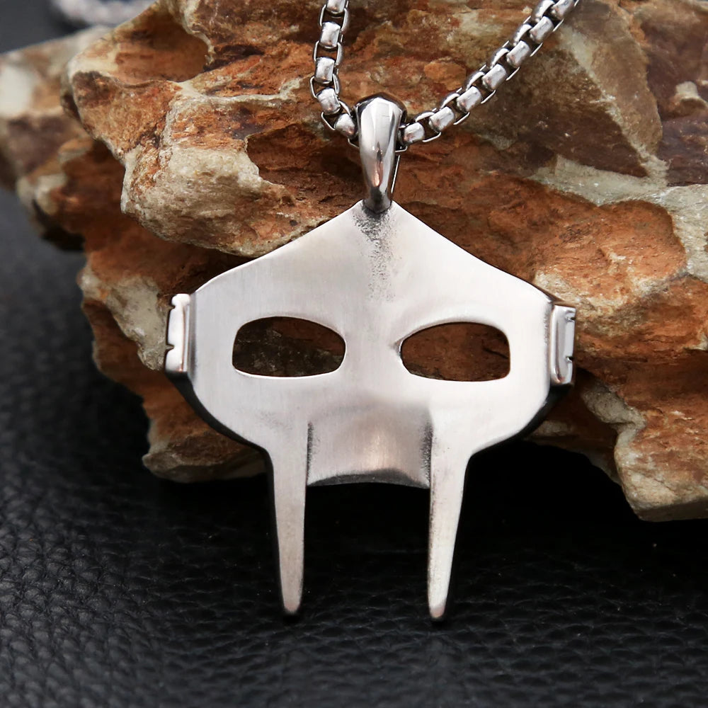 Vintage 316L Stainless Steel Mf Doom Mask Pendant Necklace Men's Punk Egyptian Pharaoh Necklaces Fashion Jewelry Gifts