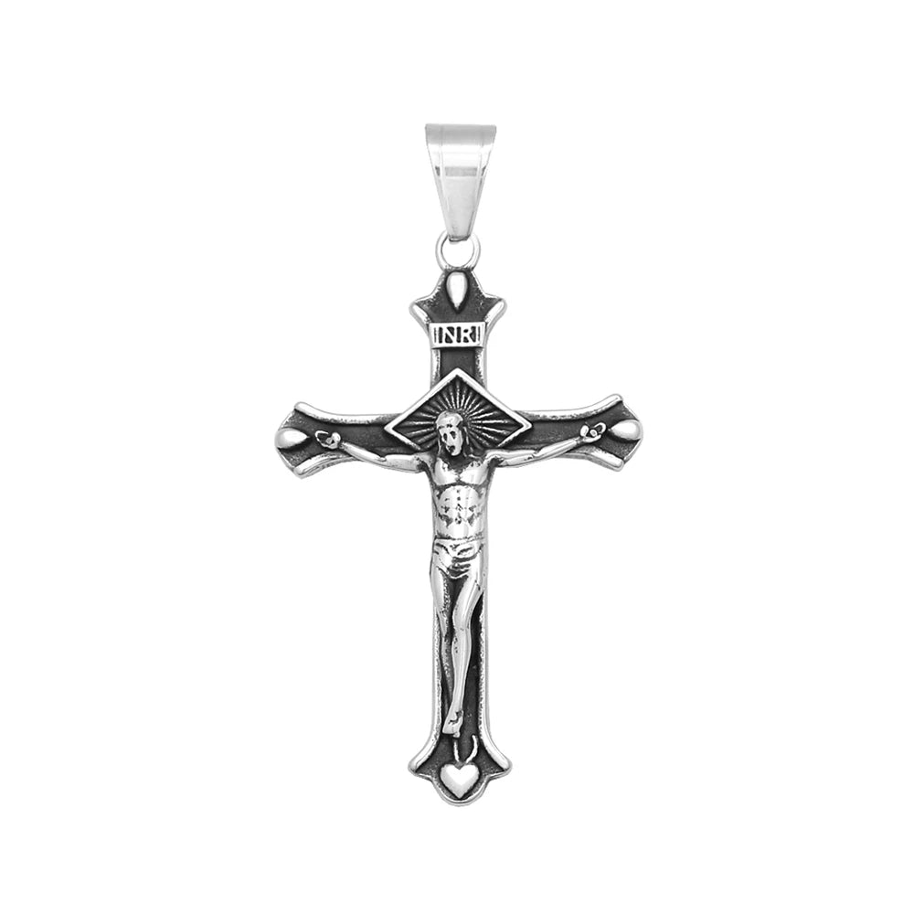 Vintage Jesus Cross Pendant — 316L Stainless Steel