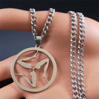 Wolf Greek Steel Pendant Triskelion Triskele Irish