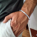 Twisted Open Bangle Bracelet — Stainless Steel