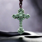 Natural Real Jade Cross Pendant Necklace Talismans Amulet Designer Gift Carved Jewelry Gifts for Women Men Charm Chinese