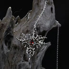 Iced Out Crown of Thorns Cross Pendant Necklace