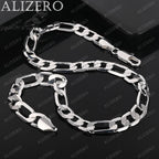 Wholesale 925 Sterling Silver Necklace 2/4/6/8/10/12MM Width 40-75cm Figaro Chain Lobster Clasp Men Women Engagement Jewelry