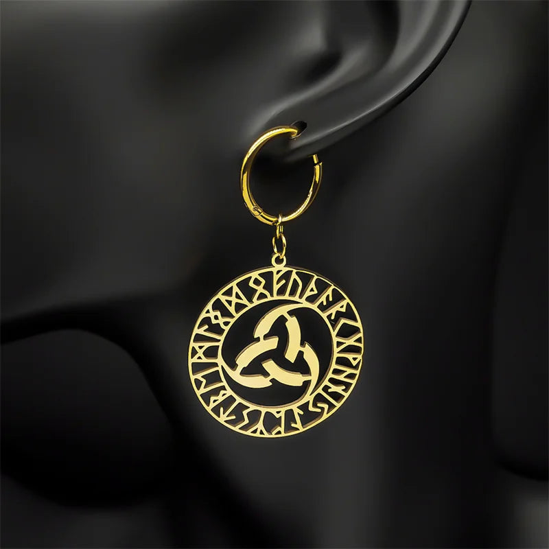 Celtic Knot Steel Pendant Viking Rune Triquetra