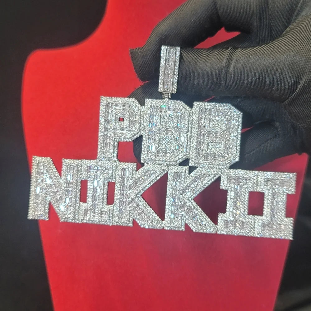 Custom Square Baguettecz Name Pendant Personalized Number Or Letter Necklace Chain For Him Her Birthday Gifts Hip Hop