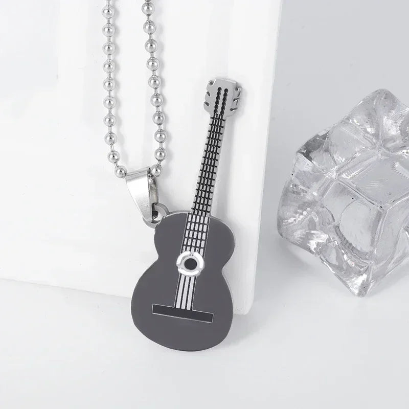 Cool Titanium Steel Dumbbell Pendant Necklace Barbell Fitness Pendant Men and Women Leisure Sports Punk Jewelry