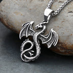 Flying Dragon Steel Pendant Punk Vintage Pterosaur