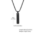 Sunburst Long Bar Pendant Necklace — Stainless Steel