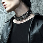2025 New Punk Necklace Rivets Leather Metal Hip Hop Rock Cool Unisex Choker Neck Accessories for Women Men Jewelry