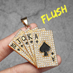 Royal Flush Poker Card Pendant Necklace — Stainless Steel