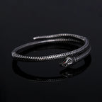 Gothic Vintage Viking Snake Bracelet With Red Stone For Men Women Stainless Steel Punk Rock Animal Bangles Fashion