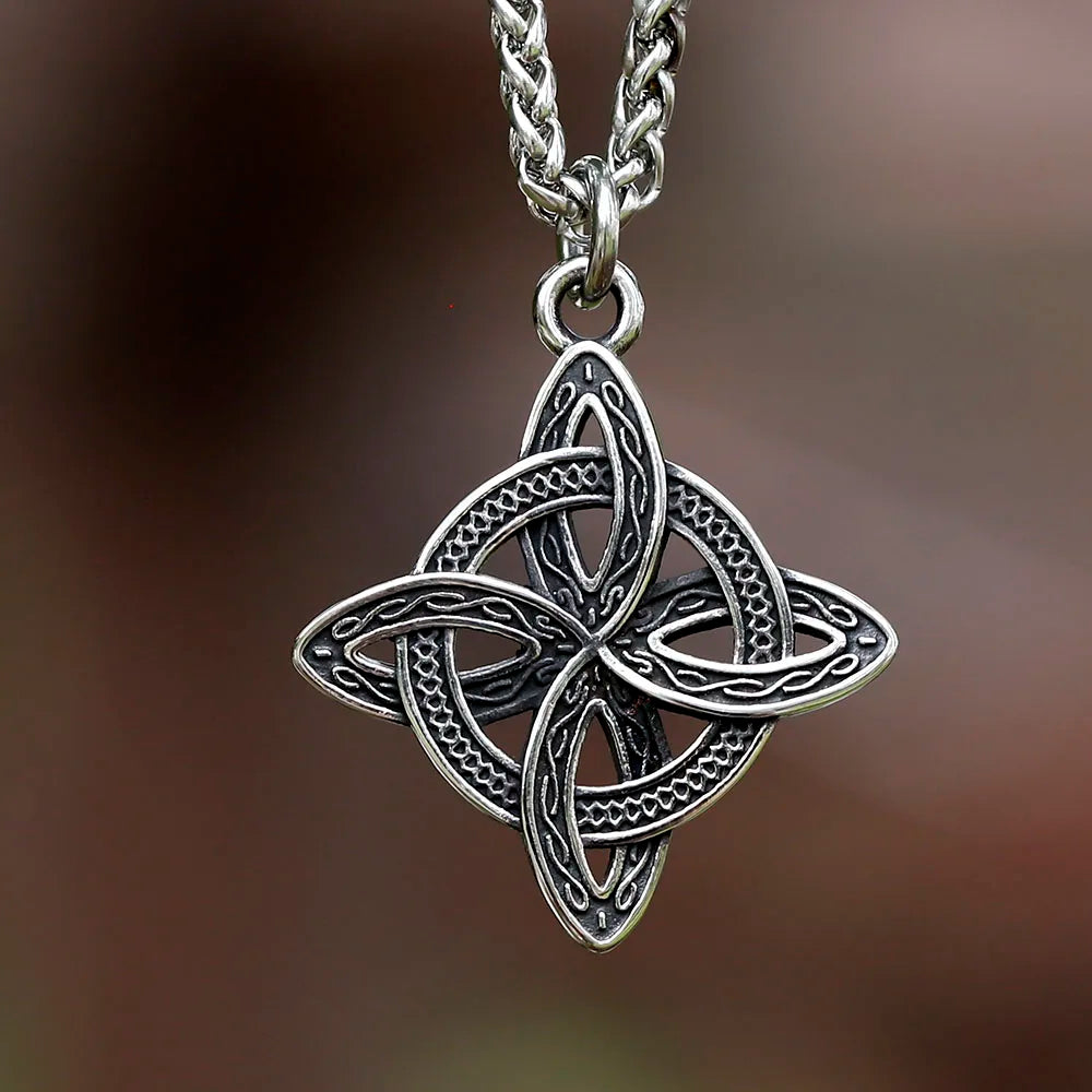 NEW Viking Witch Celtic Knot Triangle Pendant Necklace 316L Stainless Steel Men Chain Odin Gothic Amulet Jewelry Party