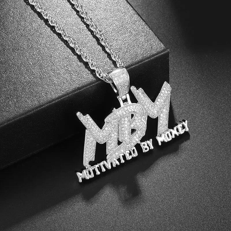 Bling Iced Out Savage Pendant Cubic Zirconia Letter Necklace for Men Women Hip Hop Rock Rap Party Jewelry