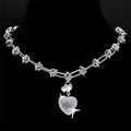 Iced Out Heart Star Pendant Necklace — Stainless Steel