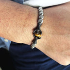 Eagle Beaded Rope Bracelet for Men — Stainless Steel