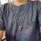 Punk Hip Hop Cassette Necklace Vintage Stainless Steel Men Necklace Chain Fashion Nightclub Rock Jewelry Gift