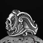 Wholesale Price Retro 316L Stainless Steel Rings Punk Rock Exaggerated Steampunk Skull Ring Gothic Fashion Jewelry