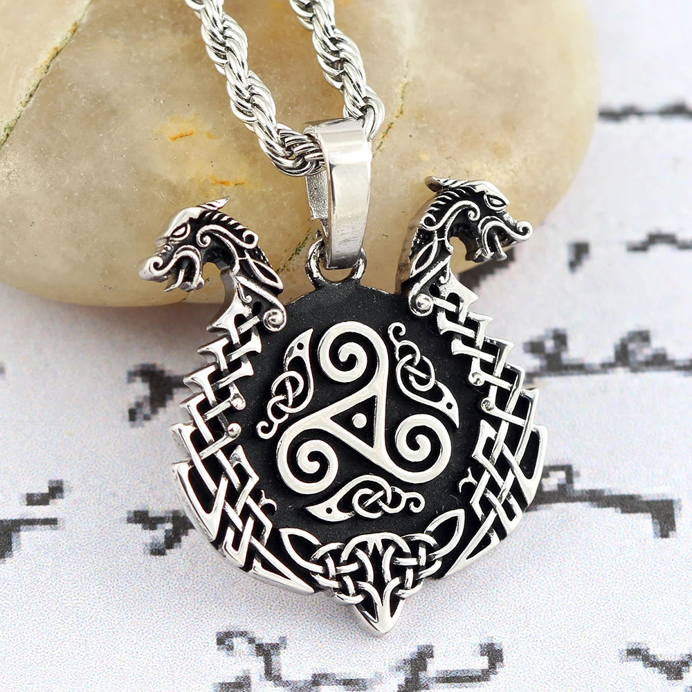 Viking Dragon Pendant — 925 Silver