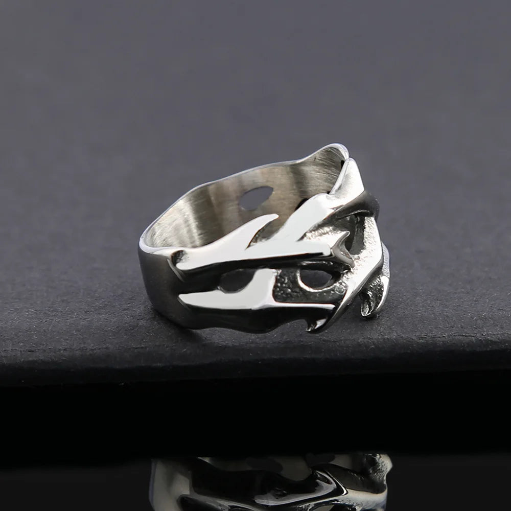 Nordic Viking Hollow Thorns Ring Vintage Cool — Stainless Steel