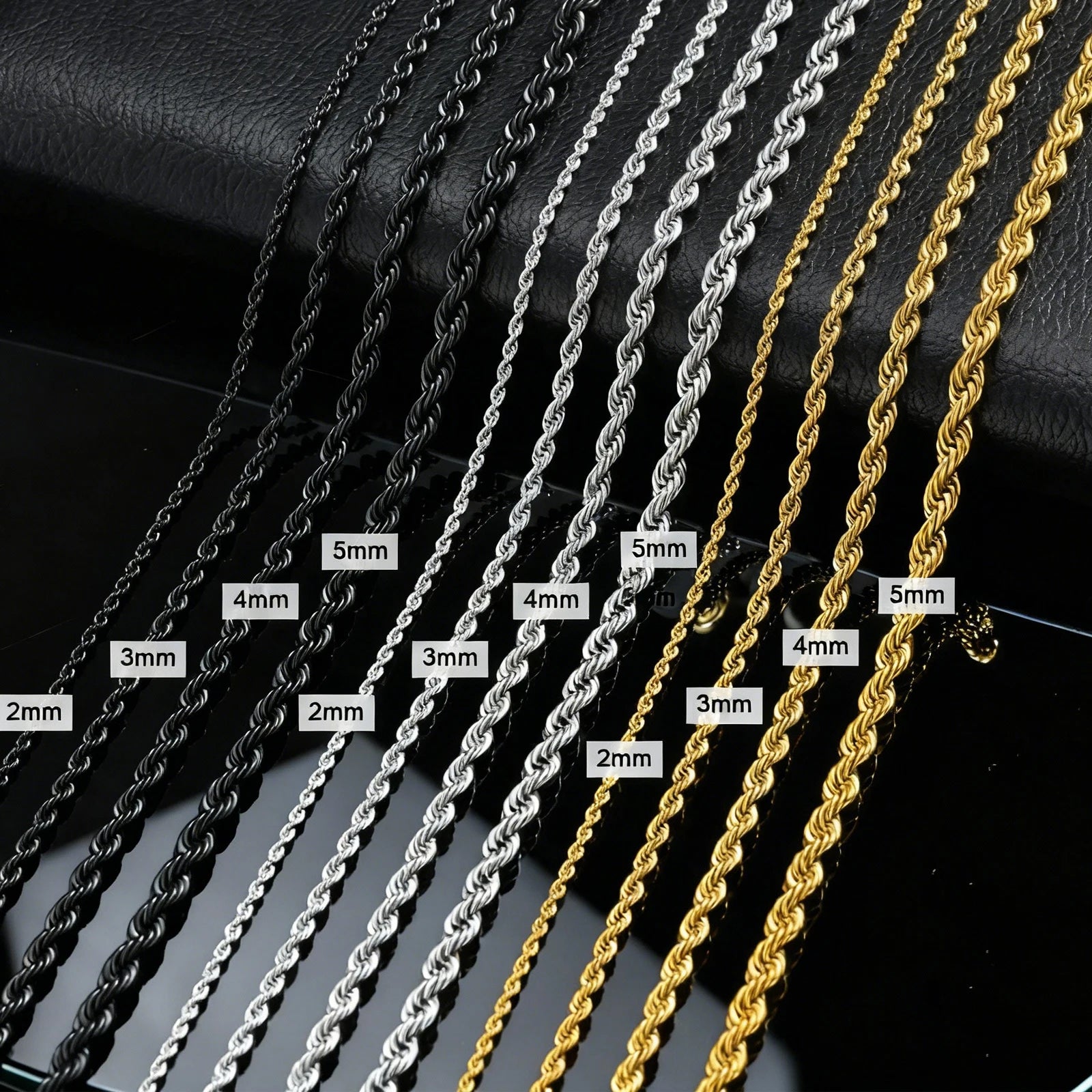 Twisted Rope Chain Necklace 5mm — Stainless