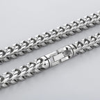 Hip-Hop Men's Necklaces Rainbow Gold Color 8/10MM Wide Stainless Steel Link Neck Chains for Men Birthday Jewelry Gift