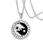 Yin Yang Wolf Sun Moon Pendant — Stainless Steel