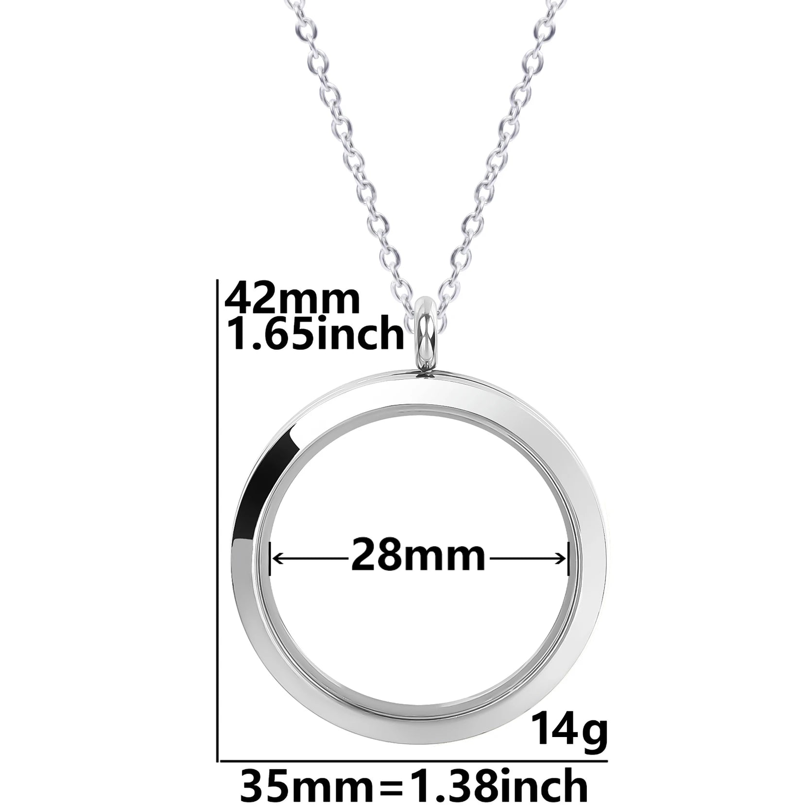 Round Pendant Necklace Locket Charm Stainless Steel Necklaces For Women Men Jewelry Chain Around Neck Necklace Decoration Gifts