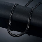 6.5mm Silver Tone/Black Gold Plated Chains for Men Boys, Mens Necklace Chains Stainless Steel Thick Cuban Link Chain