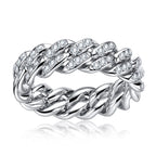Iced Out Cuban Ring — 925 Silver