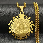 Seven Archangels Amulet Stainless Steel Necklaces Men Seal of Salomon Talisman Christian Protection Jewelry collar