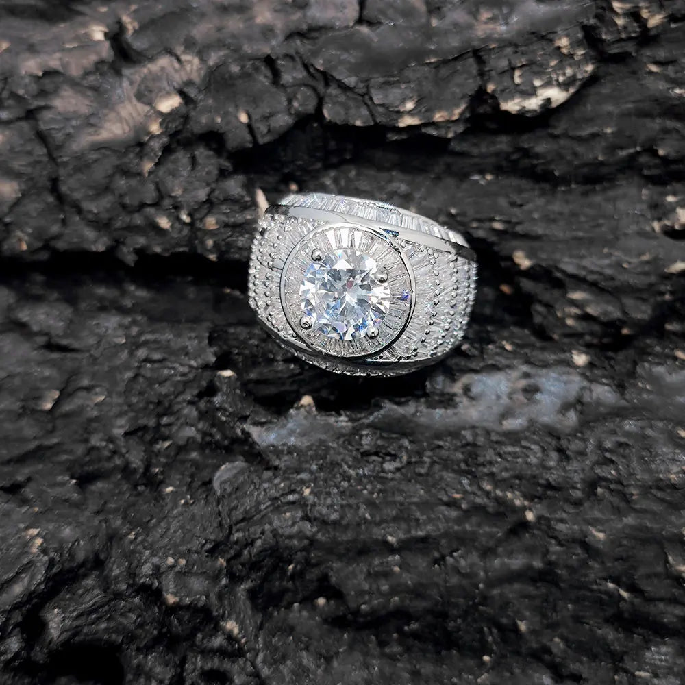 Iced Out CZ Surface Ring Stainless Steel