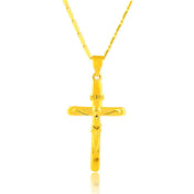 Gold-Tone Cross Pendant Necklace — Meteorite Charm