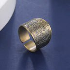 Metatron, Lilith & Archangel Sigil Wide Open Ring — Adjustable