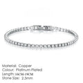 Fashion 2.5mm Zirconia Tennis Bracelet for Women Crystal Charm Designer Tennis Thin Chain Bracelet on Hand Wedding