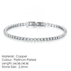 Fashion 2.5mm Zirconia Tennis Bracelet for Women Crystal Charm Designer Tennis Thin Chain Bracelet on Hand Wedding