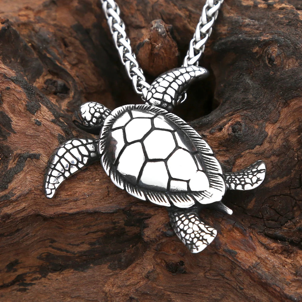 Turtle Pendant — Stainless Steel